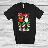 MacnyStore - Personalized Singular Plural; Adorable Christmas Four Snowman; Custom Name Grammar Teacher T-Shirt