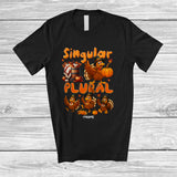 MacnyStore - Personalized Singular Plural; Joyful Thanksgiving Four Turkeys; Custom Name Grammar Teacher T-Shirt