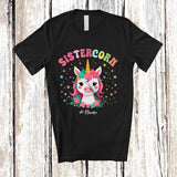 MacnyStore - Personalized Sistercorn; Amazing Mother's Day Unicorn Face; Custom Name Family Group T-Shirt
