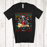 MacnyStore - Personalized Skeleton Baking; Lovely Christmas Custom Name Santa Skeleton Baking; Sweater Family T-Shirt