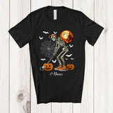 MacnyStore - Personalized Skeleton Playing Golf; Joyful Halloween Moon Custom Name Sport Player Team T-Shirt