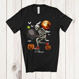 MacnyStore - Personalized Skeleton Playing Tennis; Joyful Halloween Moon Custom Name Sport Player Team T-Shirt