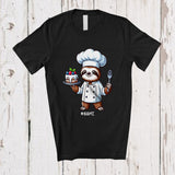 MacnyStore - Personalized Sloth Chef Cook Cooking; Lovely Custom Name Lunch Lady Chef Animal T-Shirt