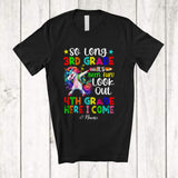 MacnyStore - Personalized So Long 3rd Grade Look Out 4th Grade; Lovely Last Day Of School Custom Name Unicorn T-Shirt