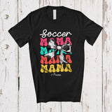 MacnyStore - Personalized Soccer Mama; Cheerful Mother's Day Coquette Bow Soccer Custom Name Player T-Shirt