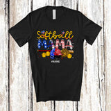 MacnyStore - Personalized Softball Mama; Awesome 4th Of July Custom Name Softball Player; Patriotic Family T-Shirt