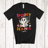 MacnyStore - Personalized Spooky Nana; Awesome Halloween Flowers Boo Ghost Groovy; Custom Name Family T-Shirt