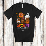 MacnyStore - Personalized Spooky Squad; Lovely Halloween Pumpkin Ghost Boo Beaver Animal Lover; Family T-Shirt