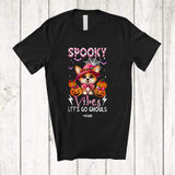 MacnyStore - Personalized Spooky Vibes Let's Go Ghouls; Lovely Halloween Custom Name Corgi Pumpkin T-Shirt