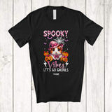 MacnyStore - Personalized Spooky Vibes Let's Go Ghouls; Lovely Halloween Custom Name Guinea Pig Pumpkin T-Shirt