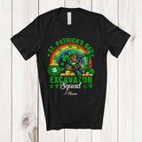 MacnyStore - Personalized St. Patrick's Day Excavator Squad; Joyful Leprechaun Custom Name Excavator Driver T-Shirt