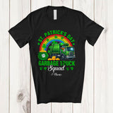 MacnyStore - Personalized St. Patrick's Day Garbage Truck; Joyful Leprechaun Custom Name Garbage Truck Driver T-Shirt