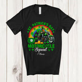 MacnyStore - Personalized St. Patrick's Day Motorcycle; Joyful Leprechaun Custom Name Motorcycle Rider T-Shirt