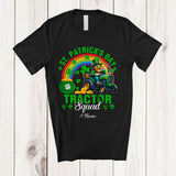 MacnyStore - Personalized St. Patrick's Day Tractor Squad; Joyful Leprechaun Custom Name Tractor Driver T-Shirt