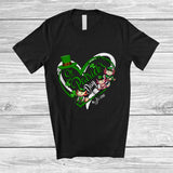 MacnyStore - Personalized St. Patrick's Day; Lovely Custom Name Leprechaun Axolotl Heart Shape; Shamrock T-Shirt