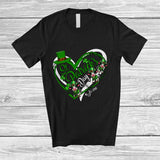 MacnyStore - Personalized St. Patrick's Day; Lovely Custom Name Leprechaun Cow Heart Shape; Shamrock T-Shirt