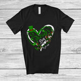 MacnyStore - Personalized St. Patrick's Day; Lovely Custom Name Leprechaun Horse Heart Shape; Shamrock T-Shirt