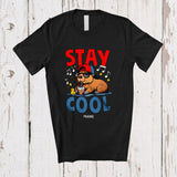 MacnyStore - Personalized Stay Cool; Lovely Summer Vacation Custom Name Capybara Sunglasses at Beach T-Shirt