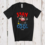 MacnyStore - Personalized Stay Cool; Lovely Summer Vacation Custom Name Flamingo Sunglasses at Beach T-Shirt