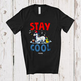 MacnyStore - Personalized Stay Cool; Lovely Summer Vacation Custom Name Unicorn Sunglasses at Beach T-Shirt