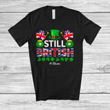 MacnyStore - Personalized Still British; Lovely St. Patrick's Day Custom Name Leprechaun British Flag; Family T-Shirt