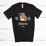 MacnyStore - Personalized Strong; Lovely Custom Name Capybara Workout Weightlifting Body Building T-Shirt