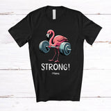 MacnyStore - Personalized Strong; Lovely Custom Name Flamingo Workout Weightlifting Body Building T-Shirt