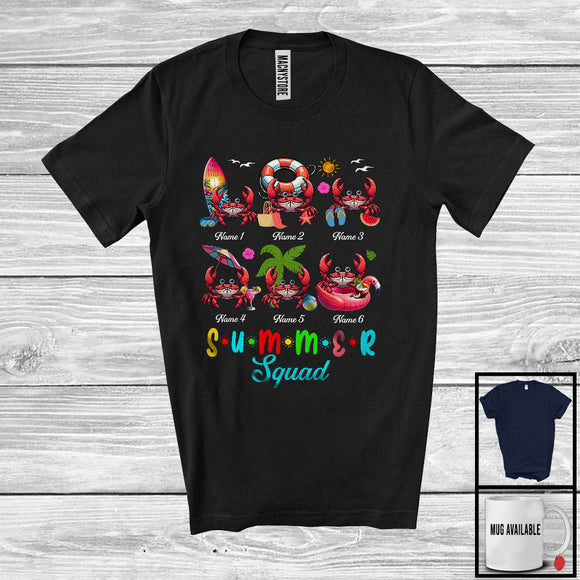 MacnyStore - Personalized Summer Squad, Lovely Summer Vacation Crabs Custom Name Group, Sea Animal T-Shirt