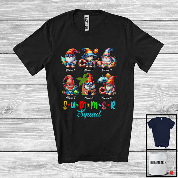 MacnyStore - Personalized Summer Squad, Lovely Summer Vacation Gnomes Custom Name Group, Gnomies T-Shirt