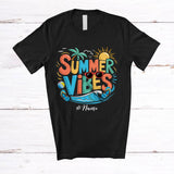 MacnyStore - Personalized Summer Vibes; Joyful Summer Vacation Beach Surfing Sunglasses Hawaiian Family T-Shirt
