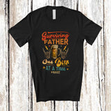 MacnyStore - Personalized Surviving Father One Beer At A Time; Proud Father's Day Custom Name Drinking; Vintage T-Shirt