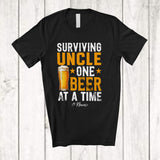 MacnyStore - Personalized Surviving Uncle One Beer; Cheerful Father's Day Custom Name Drunker Drinking T-Shirt