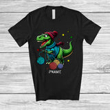 MacnyStore - Personalized T-Rex Knitting; Awesome Birthday Knitting Animal; Custom Name Boys Girls Family T-Shirt