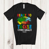 MacnyStore - Personalized Tackle Third Grade; Joyful First Day Back To School Custom Name Football Player T-Shirt