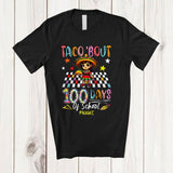 MacnyStore - Personalized Taco 'Bout 100 Days Of School; Lovely Custom Name Mexican Girl Taco Teacher Students T-Shirt
