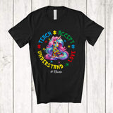 MacnyStore - Personalized Teach Accept Understand Love; Amazing Autism Puzzle Unicorn; Custom Name Teacher T-Shirt