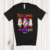 MacnyStore - Personalized Teaching 3rd Grade Boos; Joyful Halloween Back To School Custom Name Teacher T-Shirt