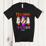 MacnyStore - Personalized Teaching 6th Grade Boos; Joyful Halloween Back To School Custom Name Teacher T-Shirt