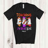 MacnyStore - Personalized Teaching 8th Grade Boos; Joyful Halloween Back To School Custom Name Teacher T-Shirt