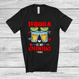 MacnyStore - Personalized Tequila Is My Valentine; Awesome Custom Name Drunker Vintage; Single Drinking Lover T-Shirt