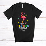 MacnyStore - Personalized Testing Squad; Amazing Test Day Flamingo With Test Custom Name Teacher Student T-Shirt