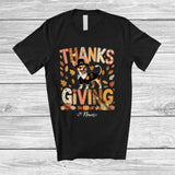 MacnyStore - Personalized Thanksgiving; Lovely Plaid Custom Name Pilgrim Chihuahua Owner; Fall Leaf Family T-Shirt
