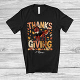 MacnyStore - Personalized Thanksgiving; Lovely Plaid Custom Name Pilgrim Irish Setter Owner; Fall Leaf Family T-Shirt