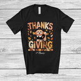 MacnyStore - Personalized Thanksgiving; Lovely Plaid Custom Name Pilgrim Maltese Owner; Fall Leaf Family T-Shirt