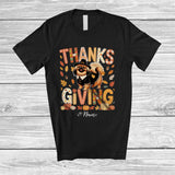 MacnyStore - Personalized Thanksgiving; Lovely Plaid Custom Name Pilgrim Pekingese Owner; Fall Leaf Family T-Shirt
