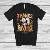 MacnyStore - Personalized Thanksgiving; Lovely Plaid Custom Name Pilgrim Samoyed Owner; Fall Leaf Family T-Shirt