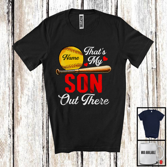 MacnyStore - Personalized That's My Son, Proud Mother's Day Custom Name Softball Mom, Family T-Shirt