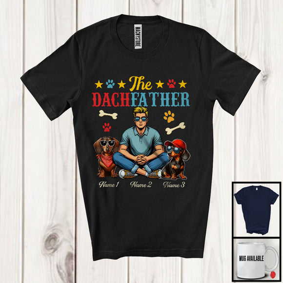 MacnyStore - Personalized The DachFather, Lovely Father's Day Vintage Custom Name Dachshund Owner, Family T-Shirt