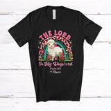 MacnyStore - Personalized The Lord Is My Shepherd; Lovely Easter Custom Name Lamb; Leopard Rainbow T-Shirt