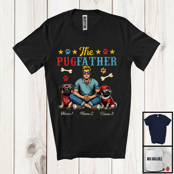 MacnyStore - Personalized The PugFather, Lovely Father's Day Vintage Custom Name Pug Owner, Family T-Shirt